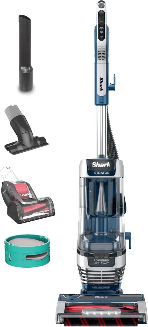 Shark Stratos Upright Vacuum, Powered Lift-Away, HEPA Seal, Navy, AZ3002​
DuoClean, PowerFins & HairPro, Self-Cleaning Brushroll, Odor Neutralizer, LED Headlights, Easy-Empty Dust Cup, Bonus Tools​