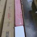 Merax Twin Bed Frames with Arch Shaped Headboard, Pink Fleece Cloud Upholstered Bed Frame, Twin Floor Bed Frame with Solid Wood Slats, No Box Spring Required, Noise-Free, Easy Assembly