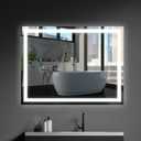 36x24 LED Bathroom Mirror with Lights LED Mirror for Bathroom Lighted Wall Mounted Vanity Mirror Makeup No-Touchscreen Switch Single Color,Anti-Fog,Waterproof