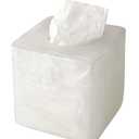 Elegant Smooth Shell Finish Square Resin Facial Tissue Box Cover Holder, Handcrafted Cube Tissue Box Covers with Open Bottom for Bathroom Livingroom Kitchen Office Modern Home Decor Gifts