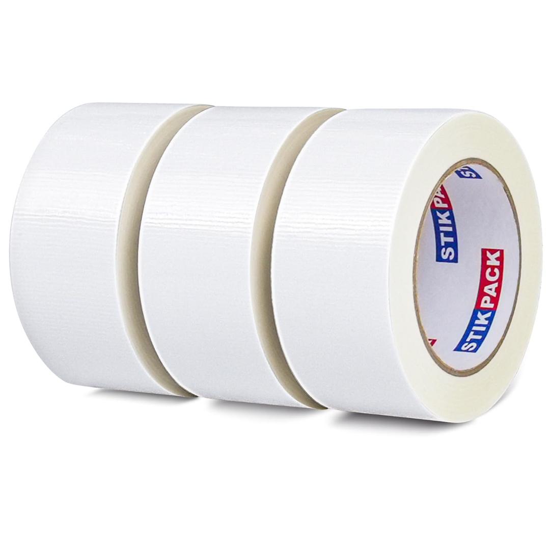 White Duct Tape Heavy Duty, 2 Inches x 30 Yards 3 Pack, 8.27 mil, Strong Industrial Strength, Flexible, No Residue, Waterproof and Tear by Hand, Multi-Use for Indoor & Outdoor Repairs