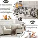 HANDONTIME Reversible Sofa Cover Boho Geometric Couch Cover for Dogs Dark Grey Couches Covers Washable Chenille Couch Covers for 3 Cushion Couch Pet Friendly Furniture Protector for Pets, 71" X71"