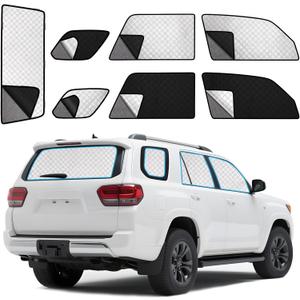 ZATOTOO Car Window Shades for Toyota 4Runner 2017-2024 Sun Shade for Side Window & Rear Windshield Double Layer for Privacy Protection UV Heat Insulation for Camping Nap Parking(No Front Windshield)