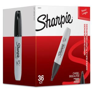 Sharpie Permanent Markers, Chisel Tip, Black, 36 Count