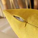 Set of 2 Mustard Yellow Outdoor Waterproof Throw Pillow Covers Decorative Farmhouse Linen Pillowcases Solid Cushion Cases for Spring Patio Bedroom Livingroom Couch Sofa Chairs 18x18 Inch