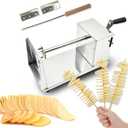 Tornado Potato Spiral Cutter Stainless Steel Spud Twisted Potato Chips Slicer French Fry Graters Cortador de Papas en Espiral Tornado for Potatoes Carrots Cucumbers Vegetable