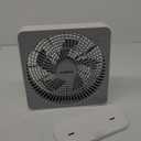 Small Box Fan, 10 inch Window Fan with 3 Speeds Strong Airflow, DC Adapter Square Table Fan for Bedroom Living Room Office Apartment, Quiet and Lightweight, 5ft Power Cord