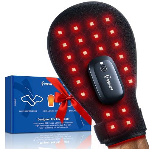 Wireless Red Light Therapy Glove for Hands – 660nm & 850nm Near-Infrared | Pain Relief for Arthritis, Carpal Tunnel, Sore Muscles | 30 LEDs + Built-in Gentle Heating Wires | Breathable | Auto Shut-Off