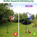 24 Inch Large Squirrel Baffle for Bird Feeder Pole, Squirrel Proof Bird Feeders Baffle with Metal Frame, Outside Squirrel Stopper & Bird House Guard for Shepherds Hook, Black, 1 Pack