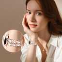 20mm Watch Band for Samsung Galaxy Watch 7 6 5 4 FE Band 40mm 44mm, Women Dressy Metal Band for Samsung Watch Bands Watch 6 Classic 43 47mm/5Pro/4 Classic/Watch 3 41mm/Active 2-Rose Gold