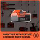 VOLTASK 24V 4.0AH Lithium-Ion Battery Replacement for Cordless Snow Shovel and Cordless Snow Blower
