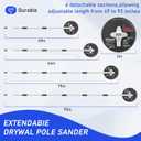 Pole Sander for Drywall, 9-Inch Radial Wall and Ceiling Sanding Machine with 93 Inch Adjustable Rod, 360 Rotating Circular Sanding Head for Easy Surface Smoothing, Perfect for Paint Preparation