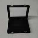 7 Slot Velvet Jewelry Rings Display Tray Earring Storage Case Jewelry Storage Box (Black)