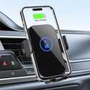 15W Fast Wireless Car Charger Mount, Auto-Clamping Phone Holder for iPhone 16/15/14/13/12, Samsung S24/S23/S22/S21,Qi-Certified Car Phone Charger (Black)