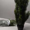  4FT Faux Cedar Tree, Outdoor Front Porch Dcor, Faux Cedar Tree Pine Tree in Nursery Planter with UV Resistant Coating, Set Of 2