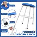 CroBlissful Adjustable Pottery Stool - 16 Inch Low Round Pottery Stool Chair with Soft Seat Cushion for Adults Artistic Ergonomics Requirements, No Assembly Required