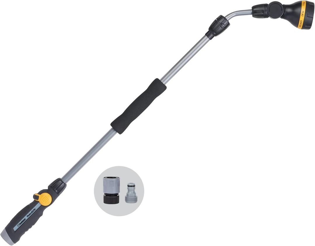 Melnor 65145AMZ RelaxGrip 8-Pattern Pivoting-Head QuickConnects Extension Wand, Black/Yellow