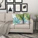aportt Green Tropical Leaf Pillow Covers 16x16 Inch Monstera Palm Leaves Couch Pillow Cases Botanical Plant Summer Throw Pillows Set of 2 Home Decor for Living Room Bedroom Bed Cushion Outdoor