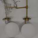 KoKo&Yukina 2 Pack Gold Vanity Light Fixtures Mid Century Modern Bathroom Vanity Light with Milky White Glass Globe Sconce Lights Fixture Vanity Lights for Bathroom (Bulb Include)