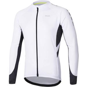 ARSUXEO Men's Full Zipper Long Sleeves Cycling Jersey Bicycle BikingBike Shirt 6030 (Large, White)
