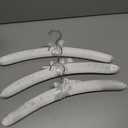 Amber Home 3 Pack Large White Satin Padded Hangers, 17" Non-Slip Cushioned Hangers for Sweaters, Silk Dress, Wedding Dress, Bridal Gown, Cashmere