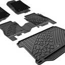 3W Floor Mats&Cargo Liner with Carpets on TOP Fit for Jeep Wrangler JL 2018-2024 2025 Unlimited 4-Door Sahara Willys Rubicon Without Subwoofer(Non JK or 4XE) Full Set Mats, 8PCS
