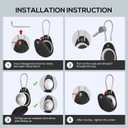 3 x Waterproof AirTag Keychain Holder - 4 Pack Airtag Lock Case with Wire Cable Compatible with Apple AirTags, Ultra Durable Anti-Lost Protective Case with Keyring for Luggage, Backpack (Black)