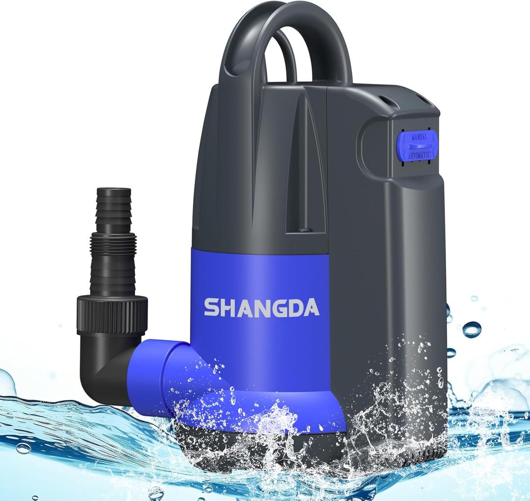 1 HP Automatic Submersible Water Pump, Portable Sump Pump with Integrated Float Switch 4000GPH Utility Pumps for Pool Tub Garden Pond Flooded Basement Draining