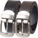 Columbia Men's 2-in-1 Reversible Casual Leather Belt  Versatile Everyday Style, Dual-Sided Strap (Large (38-40), Black/Brown Vintage)