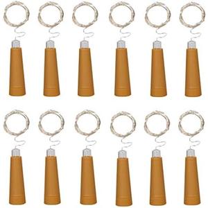 Wine Bottle String Lights, 12 Pack 10 LEDs 36.5 Inch AAA Battery Powered Warm White Wine Bottle Cork Stopper Lights for DIY, Table Decorations, Christmas, Wedding, Party, Study, Bar Decoration