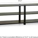 Furinno TURN-S-TUBE TV Stand, 3-Tier Open Frame Design Entertainment Center, TV Console for TV up to 46 Inch, Toolless Assembly, for Living Room, Bedroom, Dark Brown