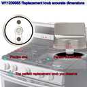 W11239985 W10850015 gas stove knob replacementcompatible with Whirlpool range gas stove parts,cooktop knobs replacements,oven knobs replacements,Replace 4845290 AP6333411 PS12578779 EAP125787792PCS (Plating color)