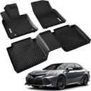 OEDRO Floor Mats Fit for 2024-2018 Toyota Camry (FWD ONLY, Not for Hybrid), TPE All Weather Protection 2024 Camry Car Mats Accessories Includes 1st and 2nd Row for Camry L/LE/SE/TRD/XLE/XSE