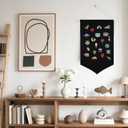 3 PCS Canvas Banners Wall Hanging Brooch Jewelry Storage Case Stand Enamel Pin Display, Sublimation blank Banner,Holder Earrings Necklace Pin Collection Organizer