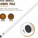 1 Pack 1.5'' Dia Umbrella Replacement Lower Pole, Heavy Steel Patio Umbrella Bottom Pole Replacement, 1.7 mm Thickness, No Bullet Buckle Outdoor