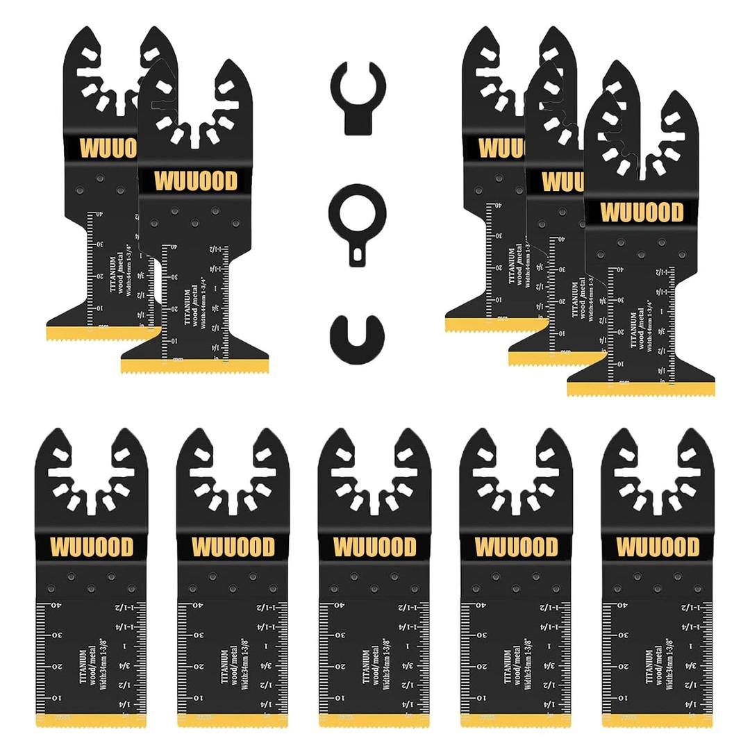 Titanium Oscillating Saw Blades,10PCS Universal Multitool Blades,Oscillating Tool Blade for Metal Wood Cutting,Multi Tool Blades Fit Dewalt Bosch Milwaukee Ryobi Rockwell Fein