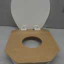 Mayfair Cassel Slow Close Toilet Seat, Easy Clean, Non Slip Premium Wood Seat, Easy Install, Made in USA, Round, White