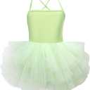 Tutu.kk Toddler Girls Ballet Skirted Leotards Strap Tutu Dress Party Outfits for Dance 18Months to 7t (6-8 Years, Fruit Green)