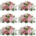 NUPTIO Flower Balls for Wedding Centerpieces - 6 Pcs 9.5 inch Diameter Fake Flower Ball Arrangement Bouquet Party Centerpieces for Tables - Dusty Rose Bouquet Centerpiece Flowers for Wedding Table