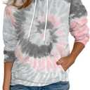 Women's Hoodies Long Sleeve Sweatshirts Drawstring Pullover Tops with Pocket Casual Loose Blouses Tunic (M)