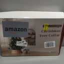 Rustic Farmhouse Christmas Tree Collar - 28Inch Woven Wicker Tree Base Stand Cover for Artificial Trees - Holiday Decoration Ring Skirt Basket for 6ft 7.5ft 9ft Tree, Natural & Stable