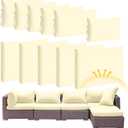 Patelai 11 Pcs Waterproof Patio Cushion Covers for Outdoor Sectional Furniture Wicker Rattan Patio Sofa Couch Chair Seat Pillow Slipcovers, 3 Sizes Covers Only (25.4 x 25.4X 3.54,Beige)