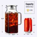 40 oz,1.2Liter Square Glass Pitcher with Lid and Spout, Breast Milk Pitcher with Handle for Fridge, Borosilicate Glass Carafe for Hot/Cold Drink, Small Jug for Iced Tea, Coffee,Water Storage Container