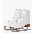 AhmyLion Figure Ice Skates for Beginners - White Comfortable Leather Ice Skates for Women, Men, Boys & Girls (Size Up 1 Size) (White, Womens Size-8/ Mens Size 6.5)