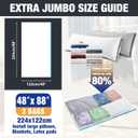 XX-Jumbo Size 48''X88'' Vacuum Storage Space Bags Extra Large for Blanket, Bedding, Comforters, Carpet, Sofa Pad Mattress, Pump Not Included (2 Pack)