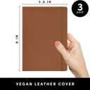 PAPERAGE Lined Journal Notebook, 3 Pack, (Cognac, Dark Green, Navy), 160 Pages, Medium 5.6 in x 8 in - 100 GSM Thick Paper Hardcover Journaling Notebook for Work, School & Note Taking