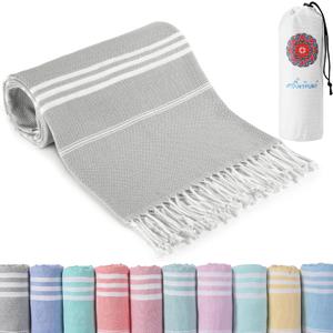 Turkish Beach Towels Quick Dry Sand Free Soft Absorbent Extra Large Xl Big Blanket Adult Oversized Bath Pool Swim Towel Lightweight Thin Fast Drying Compact No Sand Packable Vacation Essentials (72 x 36 inch)