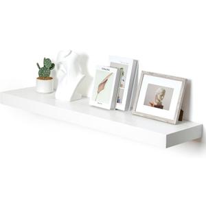 12 Inch Deep Floating Shelves for Wall, 48 Inch Large Floating Shelf, 48W x 12D White Wood Wall Shelves for Living Room, Bathroom, Laundry Room, Bedroom, Kitchen, Home Office (48W x 12D x 2H, 1 Pack)