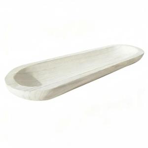 Handmade Craft Wooden Candle Bowl Long-Lasting Oval Wooden Tray Odorless Rustic Centerpiece Bowl for DIY Crafters, Living Room, Hotel, Restaurant, Spa, White|Antiques | Decorative Arts
