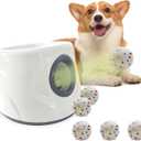 Automatic Ball Launcher for Dogs The Upgraded Ball Thrower Adjustable Distance 20-45ft Including 6 PCS 2.3-inch Sized ETPU Balls, Interactive Dog Toys Suitable for  Dogs
